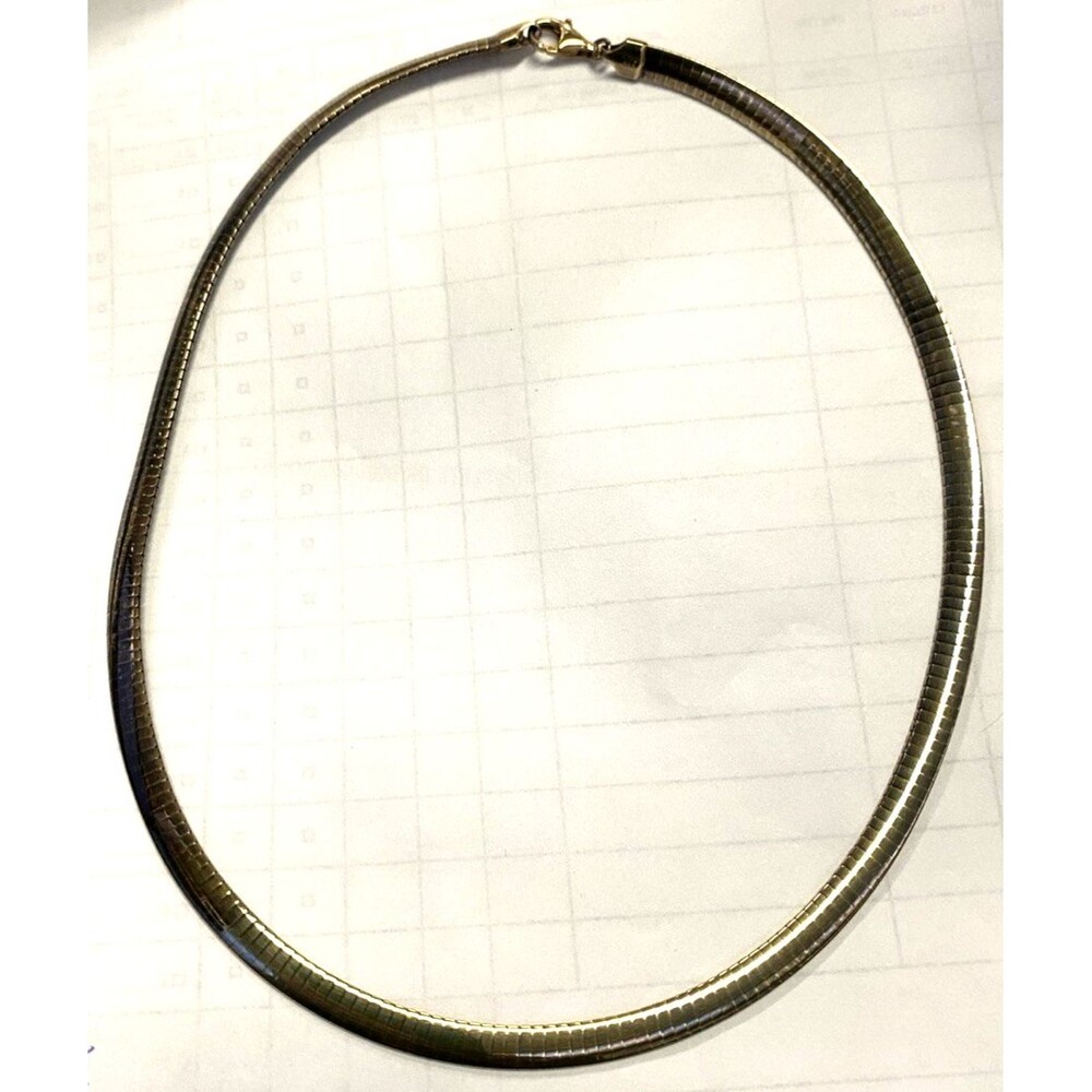 Italy 18" Vintage Sterling Silver Omega Choker Necklace